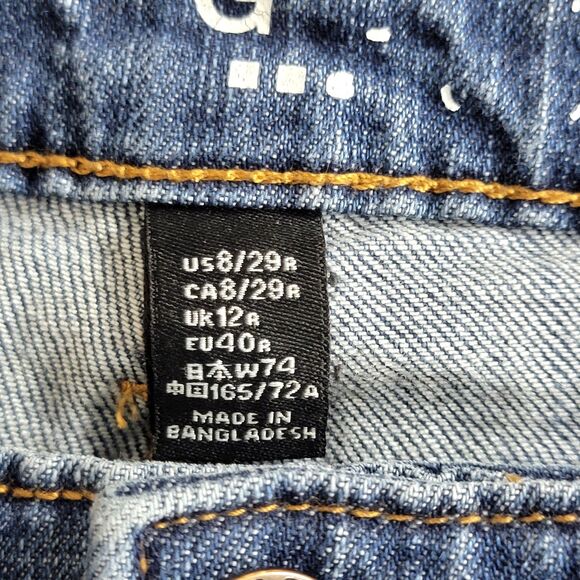 GAP Jeans Womens 8 Blue Boyfriend Fit Medium Wash Cuffed Cropped 32x26 - Picture 11 of 14